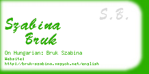 szabina bruk business card